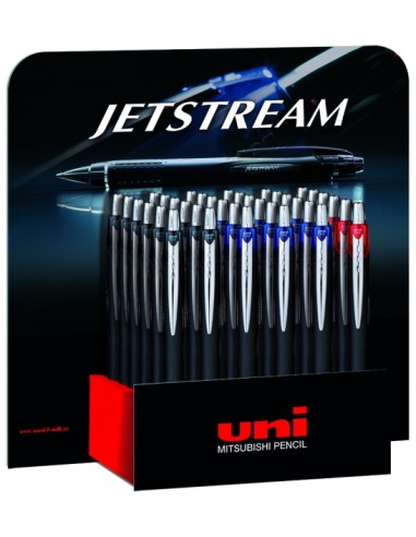Uni-ball SXN-210 JetStream Expositor de 36 Canetas Retráteis - Ponta de Esfera 1mm - Tinta Pigmentada Resistente à Água e Luz -