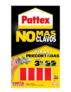 Pattex Nmc Fita Dupla Face Bl 10 Tiras - Adesão Duradoura - Fixação com Grande Força - Prática e Limpa