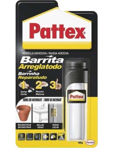 Pattex Barra Arreglatudo Bl 48g - Moldável para Reparar e Selar Buracos e Fissuras - Ideal para Instalações, Depósitos, Dutos,