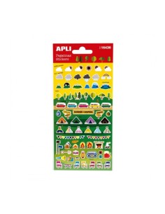 Apli Bolsa de Autocolantes de Campismo - Acabamento Mate - Adesivo Permanente - Ideal para Scrapbooking e Decoração - Estimula 