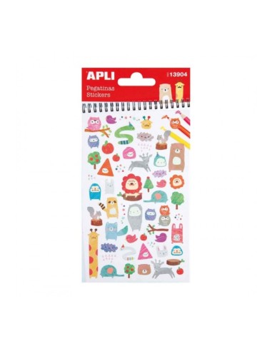Apli Bolsa de Adesivos de Animais - Acabamento Fosco - Adesivo Permanente - Ideal para Scrapbooking e Decoração - Estimula Cria
