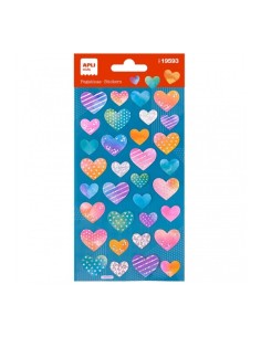 Apli Bolsa de Autocolantes Corações Holográficos - Adesivo Permanente - Decoração de Álbuns e Cartões - Estimula a Criatividade