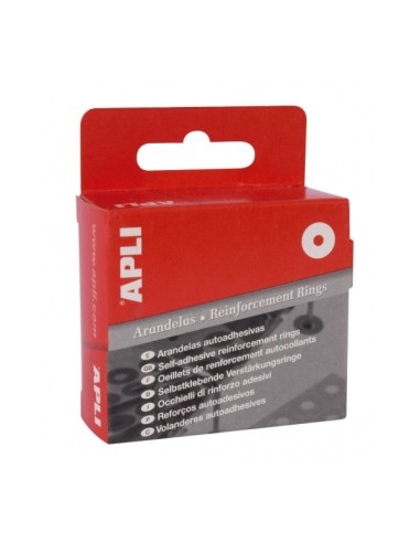 Apli Caixa com 200 Arruelas de Reforço Ø13mm - Alta Resistência a Puxões e Atritos - Ideal para Escola, Escritório e Casa - Cor