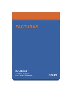 Dohe Talonário Faturas - 100 Folhas - Papel Autocopiativo - Tamanho A4