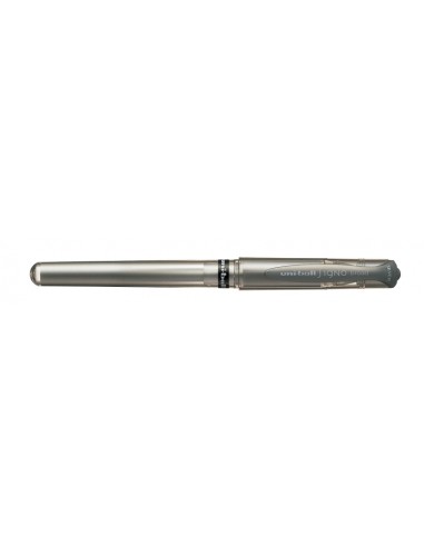 Uni-ball Signo Broad UM-153 Roller de Tinta Gel - Ponta de Bola 1mm - Traço Estilográfico - Empunhadura de Borracha - Cor Prata