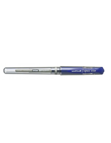 Uni-ball Signo Broad UM-153 Roller de Tinta Gel - Ponta de Bola 1mm - Traço Estilográfico - Empunhadura de Borracha - Cor Azul
