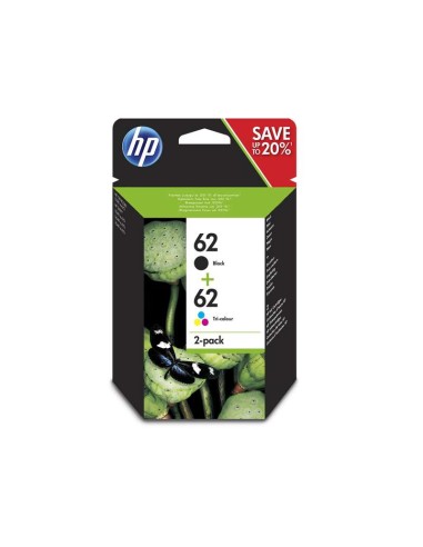 HP 62 Preto + Cor Pack de 2 Cartuchos de Tinta Originais - N9J71AE