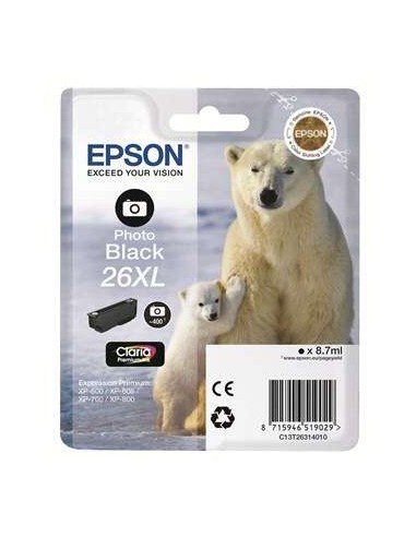 Epson T2631 (26XL) Preto Foto Cartucho de Tinta Original - C13T26314012
