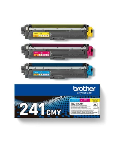 Brother TN241 Pack de 3 Cartuchos de Toner Originais - Ciano, Magenta, Amarelo - TN241CMY
