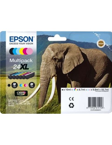Epson T2438 (24XL) Pacote de 6 Cartuchos de Tinta Originais - C13T24384011