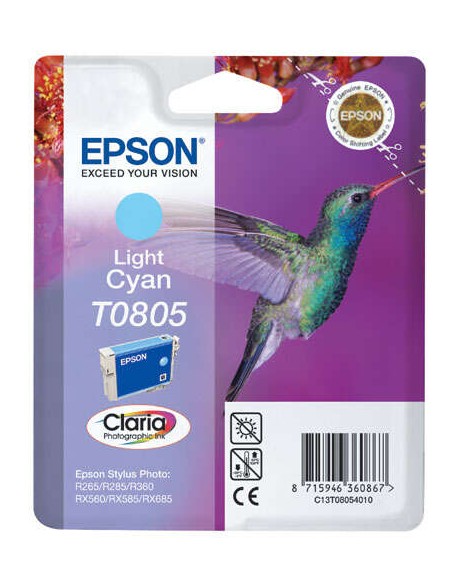 Epson T0805 Ciano Claro Cartucho de Tinta Original - C13T08054011