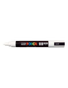 Posca PC-5M Marcador de Pintura - Ponta de Bala 1.8-2.5mm - Tinta à Base de Água - Resistente à Luz - Cor Branca