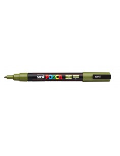 Posca PC-3M Marcador de Pintura - Ponta Cônica de Poliéster 0.9-1.3mm - Tinta à Base de Água - Resistente à Luz - Cor Verde Cáq
