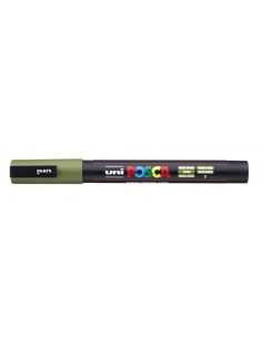 Posca PC-3M Marcador de Pintura - Ponta Cônica de Poliéster 0.9-1.3mm - Tinta à Base de Água - Resistente à Luz - Cor Verde Cáq 2