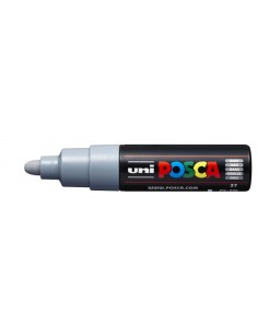 Posca PC-7M Marcador de Pintura - Ponta de Bala 4.5-5.5mm - Tinta à Base de Água - Resistente à Luz - Cor Cinza