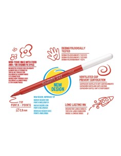 Carioca Joy Superlaváveis Pack de 12+2 Marcadores - Ponta 2.8mm Bloqueada - Tampa Ventilada - Cores Sortidas 2