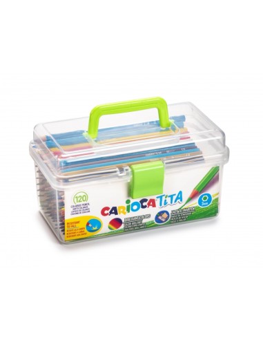 Carioca Tita Pack de 120 Lápis de Resina - Corpo Hexagonal - Cores Brilhantes e Laváveis - Escrita Suave - Mina Segura e Resist