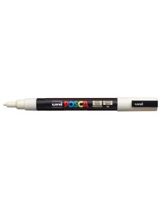 Posca PC-3M Marcador de Tinta à Base de Água - Ponta Cônica de Poliéster 0.9-1.3mm - Linha Fina - Resistente à Luz - Cor Marfim