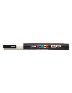 Posca PC-3M Marcador de Tinta à Base de Água - Ponta Cônica de Poliéster 0.9-1.3mm - Linha Fina - Resistente à Luz - Cor Marfim 2