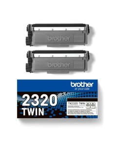 Brother TN2320 Preto Pack de 2 Cartuchos de Toner Originais - TN2320TWIN