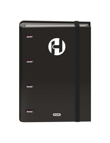 Dohe Série Icon Pasta de 4 Argolas Formato A4 com Refil de 100 Folhas de 90 g e 4 Furos - Fecho com Elástico - Argolas de 35mm 
