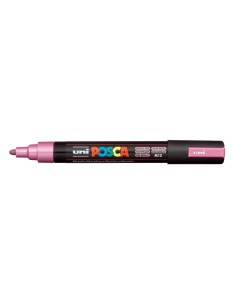 Posca PC-5M Marcador de Pintura - Ponta de Poliéster 1.8-2.5mm - Tinta à Base de Água - Resistente à Luz - Cor Rosa Metálico