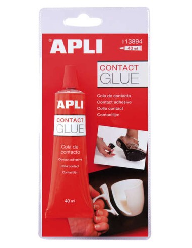 Apli Cola de Contato 40ml - Secagem Rápida - Resistente à Água e ao Calor - Transparente