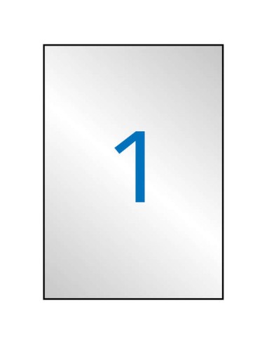 Apli Pack de 20 Etiquetas 210x297mm - Adesivo Permanente - Cantos Retos - Cor Prata