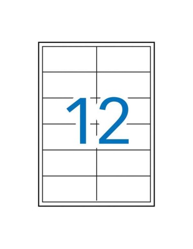 Apli Pack de 1.200 Etiquetas Retangulares 97x42,4mm - 100 Folhas de 12 Etiquetas - Cantos Retos - Adesivo Removível - Permite R