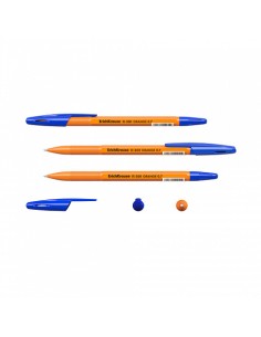 Erichkrause R-301 Caneta Laranja - Ponta de 0,7mm - Traço de 0,35mm - Tampa Ventilada - Corpo Opaco Laranja - Cor Azul 2