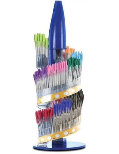 Bic Cristal Family Expositor de 770 Esferográficas - Ponta Redonda de 1.6mm - Traço 0.42mm - Tinta à Base de Óleo - Cores Sorti