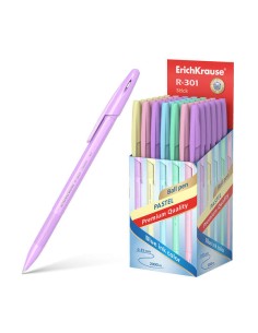 Erichkrause R-301 Pastel Esferográfica Ponta de Bola 0.7mm - Traço 0.35mm - Corpo Hexagonal Opaco em Cores Pastel - Tinta de Se
