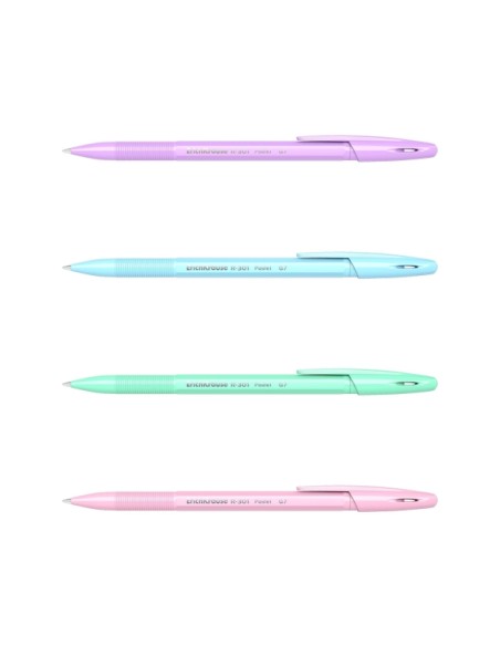 Erichkrause R-301 Pastel Esferográfica Ponta de Bola 0.7mm - Traço 0.35mm - Corpo Hexagonal Opaco em Cores Pastel - Tinta de Se