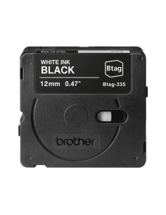 Brother Btag-335 Fita 12mm - Texto Branco sobre Fundo Preto - Medidas 12mmx4 Metros - Compatível com PTN10, PTN20, PTN25BT 2