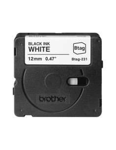 Brother Btag-231 Fita 12mm - Texto Preto sobre Fundo Branco - Medidas 12mmx4 Metros - Compatível com PTN10, PTN20, PTN25BT 2