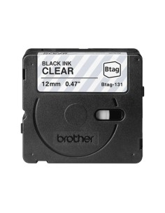 Brother Btag-131 Fita 12mm - Texto Preto sobre Fundo Transparente - Medidas 12mmx4 Metros - Adequada para PTN10, PTN20, PTN25BT 2