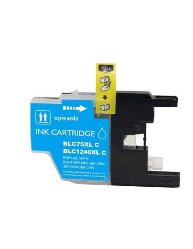 Brother LC1240XL/LC1220XL/LC1280XL Ciano Cartucho de Tinta Genérico - Substitui LC1240C/LC1220C/LC1280XLC