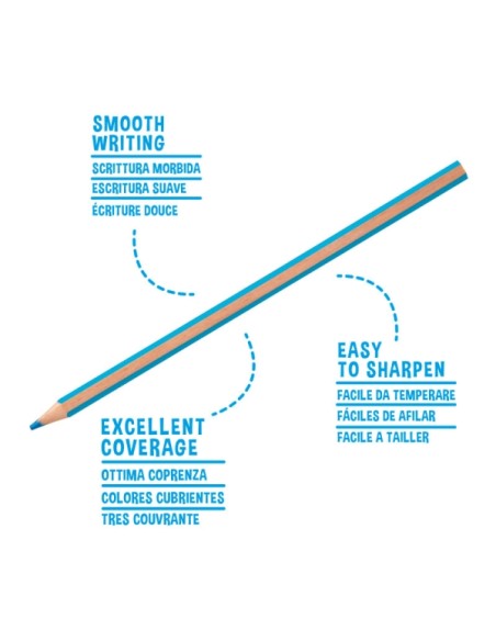 Carioca Supercolor Pack com 18 Lápis de Cor - Corpo de Madeira Hexagonal - Cores Intensas e Grande Opacidade - Mina de 3,3 mm -