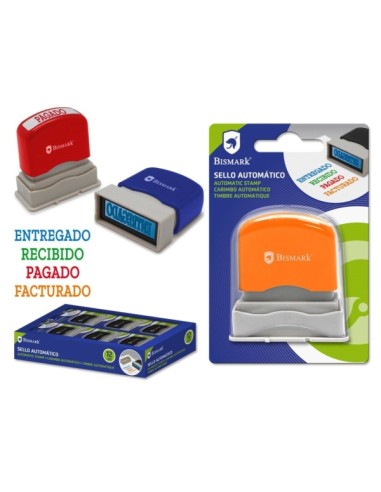 Bismark Carimbo Automático - Modelos: Entregue, Recebido, Cobrado e Faturado - Diferentes Cores para Diferenciá-los