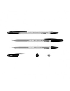Erichkrause R-301 Caneta Esferográfica Ponta 1.0mm - Traço 0.5mm - Tinta de Secagem Rápida - Corpo Transparente - Tampa Ventila 2