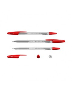 Erichkrause R-301 Caneta Esferográfica Ponta 1.0mm - Traço 0.5mm - Tinta de Secagem Rápida - Corpo Transparente - Tampa Ventila 2