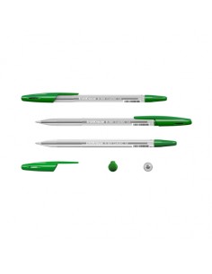 Erichkrause R-301 Caneta Esferográfica Ponta 1.0mm - Traço 0.5mm - Tinta de Secagem Rápida - Corpo Transparente - Tampa Ventila 2