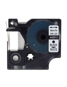 Dymo D1 40913 Fita de Etiquetas Genérica para Rotuladora - Texto preto sobre fundo branco - Largura 9mm x 7 metros - Substitui 