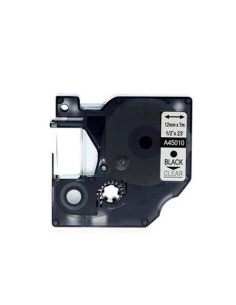 Dymo D1 45010 Fita de Etiquetas Genérica para Rotuladora - Texto preto sobre fundo transparente - Largura 12mm x 7 metros - Sub