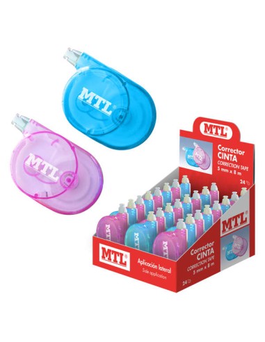 Dohe MTL Expositor de 12 Corretivos Fita Aplicação Lateral - 5mm de Largura - Aplicação Limpa e Precisa - Cobertura Rápida - Co