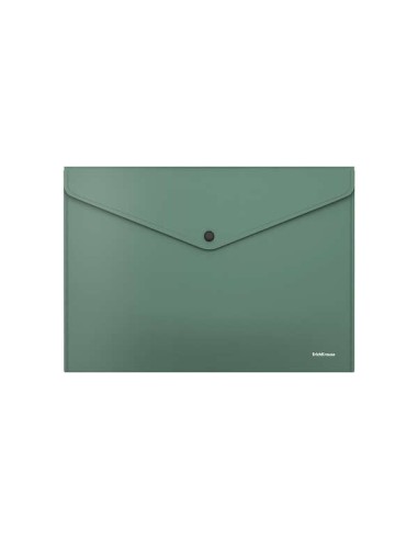 Erichkrause Fizzy Classic Pasta para Documentos A4 - Feita de Plástico Opaco - Textura Rugosa - Cor Verde