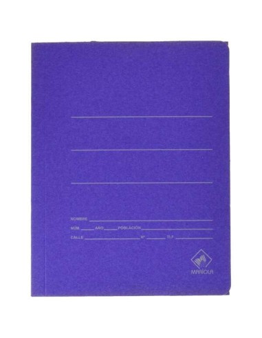 Mariola Pasta de Cartão com Bolsa Folio 500g/m² - Medidas 34x25x1cm - Fecho com Elástico - Cor Azul Fosco
