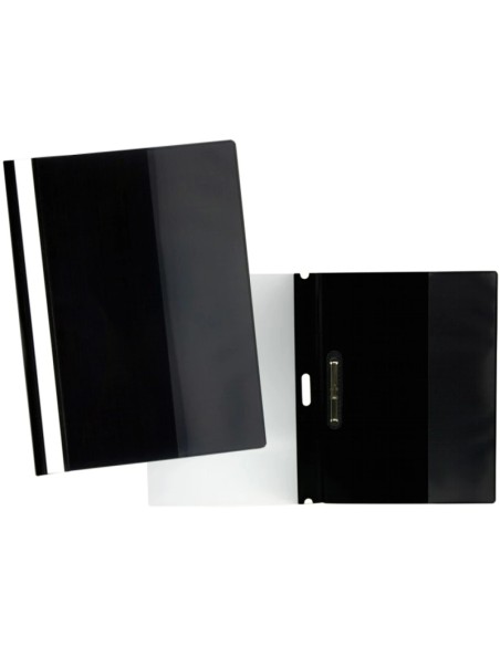 Sim Dossier com Fastener para 30 Folhas A4 - Capa Transparente, Traseira Preta - Fabricado em Polipropileno
