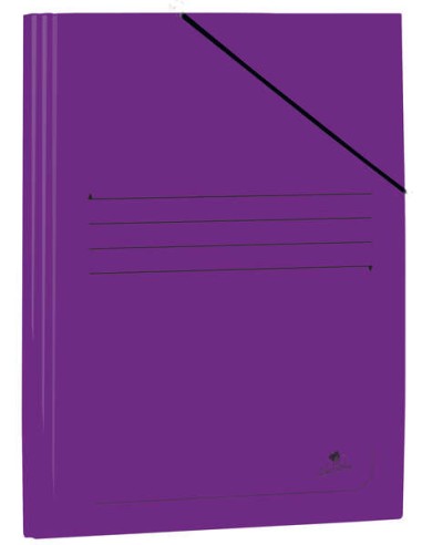 Mariola Pasta de Cartão Plastificado Folio 500g/m2 - Medidas 34x25cm - Fecho com Elástico - Cor Violeta