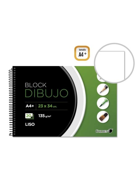 Caderno de Desenho A4+ com 20 Folhas Lisas - Papel de 135g